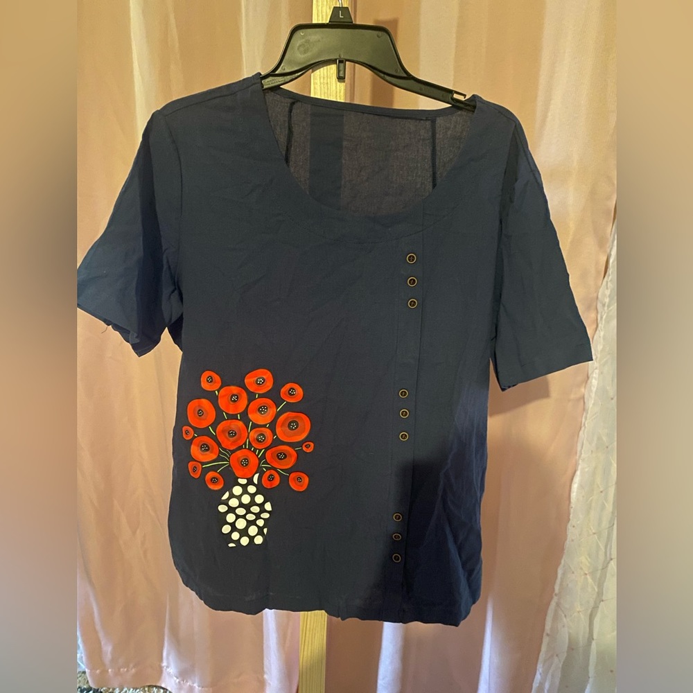 Pretty navy blouse